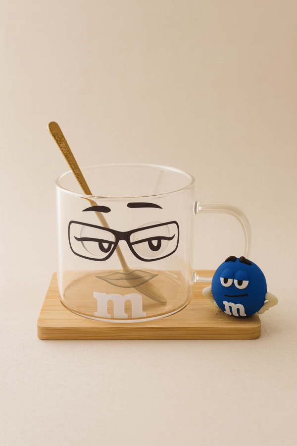 مج زجاج مستر ام ازرق