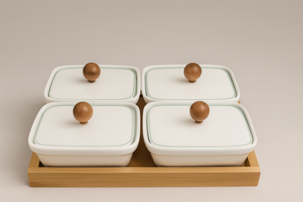 طقم مكسرات غطاء زجاج