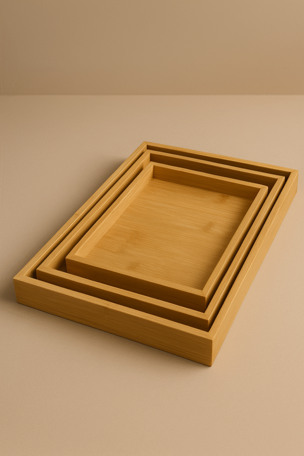 طقم صواني خشب 3قطع